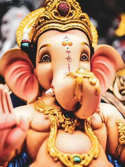 A close-up of a beautiful Lord Ganesha idol. May he always guide and protect you, clearing all obstacles from your path.