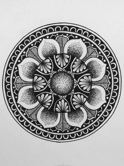 A small mandala created for the Inktober challenge. This design features a mix of dot work (stippling) and clean lines to create texture and depth.