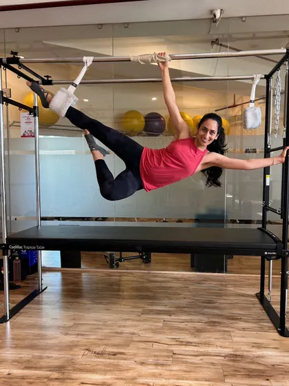 Our clients are our biggest inspiration. This member's incredible strength and joyful expression while performing an advanced move on the Cadillac is a reminder of why we do what we do.
