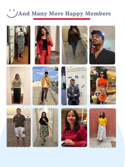 A collage showcasing some of my many happy clients. Each person learned about their body shape, colors, and style to build a functional wardrobe they feel great in.