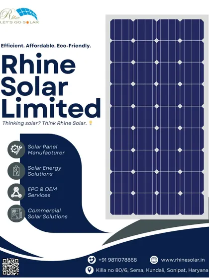 Thinking solar? Think Rhine Solar. We are a solar panel manufacturer offering complete solar energy solutions, including EPC and OEM services for commercial clients.