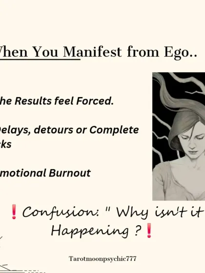 This post explains what happens when you manifest from your ego. The results feel forced, you experience delays and blocks, and it often leads to emotional burnout and confusion.