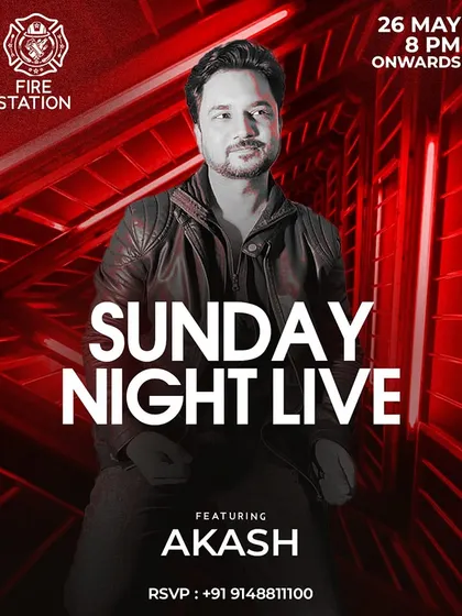 End your weekend on a high note with Sunday Night Live featuring Akash. Enjoy an evening of captivating music and great vibes.