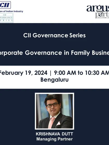 Announcement for my session at the CII Governance Series on "Corporate Governance in Family Business."
