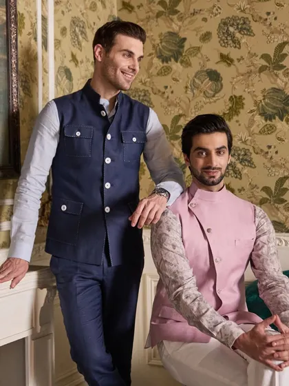 Azure Blue or Pastel Pink? This image shows how my waistcoats can be styled to suit different personalities, while maintaining a consistent level of sartorial quality.