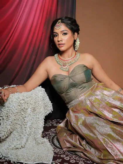 Another shot from this modern-traditional concept shoot. The makeup is versatile enough to look stunning in various artistic poses and lighting.