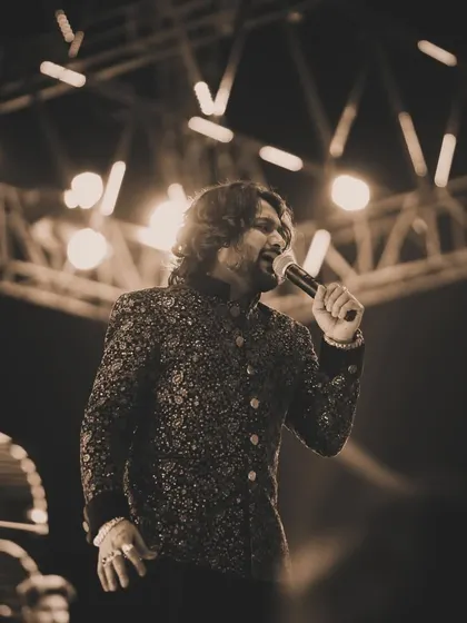 A classic black and white shot to announce an upcoming show in Delhi. Let's rock!