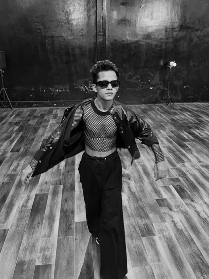 A dynamic black and white shot, showing movement and energy even in a still photo.