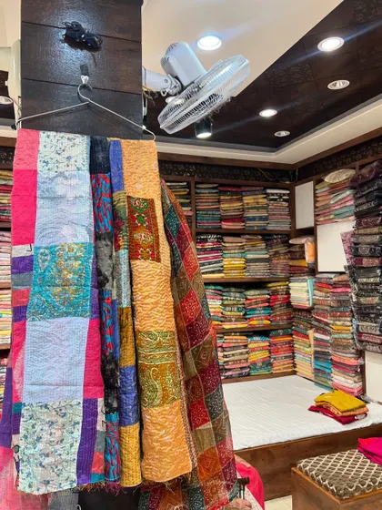 A wholesale store in Jaipur that is a hidden gem for everything from cotton kurtas for the whole family to amazing bed linens and dohars.