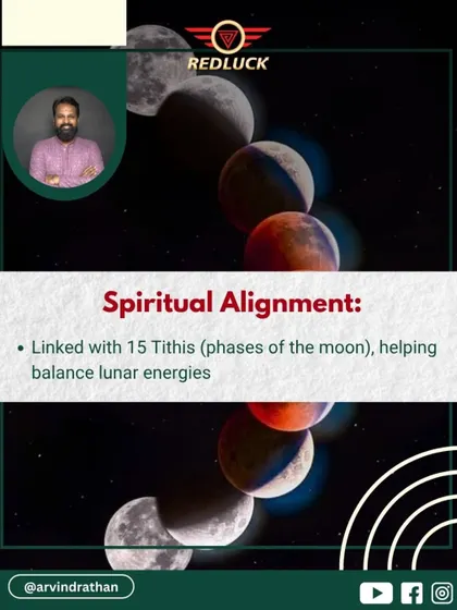 Spiritually, the 15-Mukhi Rudraksha is linked with the 15 Tithis (phases of the moon). This connection helps in balancing lunar energies, which can calm emotional fluctuations and bring mental stability.