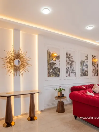 This shot captures the sophisticated layering of light, texture, and color that defines our approach to luxury interior design.
