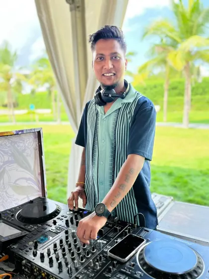 A bright, outdoor shot of me at the decks during a daytime event.