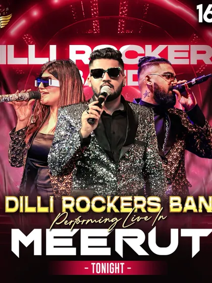 We are game changers in the live entertainment scene. A poster for our show in Meerut, featuring our power trio of vocalists.
