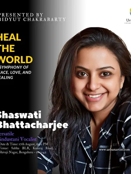 We believe in showcasing a variety of talent. This poster introduces Shaswati Bhattacharjee, a versatile Hindustani vocalist who performed at our 'Heal the World' event, adding a layer of classical grace to our musical offerings.