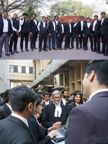 More moments of connection. Whether it's a group of colleagues standing in solidarity or me interacting with young lawyers, these images show that our campaign is built on personal engagement and mutual respect.