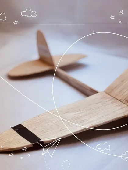From a simple sheet of balsa wood to a soaring glider. This is the magic of our aeromodelling workshop, where you learn the fundamentals of flight by building your own aircraft. This image captures a finished glider, ready for its maiden voyage.