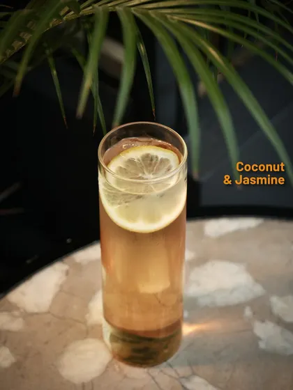 The Coconut & Jasmine, a floral and tropical highball that is both refreshing and intriguing.