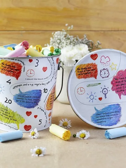 A beautifully shot image of the "Reasons to Love" bucket, a creative and touching way to express your feelings.
