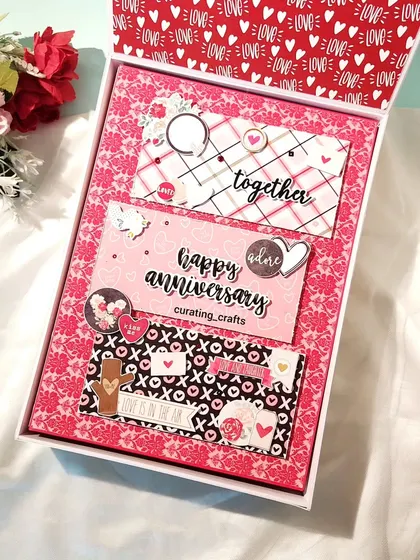 The beautiful presentation box for the A4 anniversary scrapbook, ensuring the gift is protected and looks stunning.