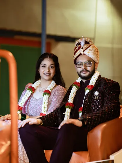 The bride and groom making their grand entrance. I also did the groom's makeup, ensuring a fresh and polished look for him as well.
