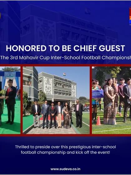 I was honored to be the Chief Guest at the 3rd Mahavir Cup Inter-School Football Championship. Supporting football at the school level is crucial for building the game from the ground up.