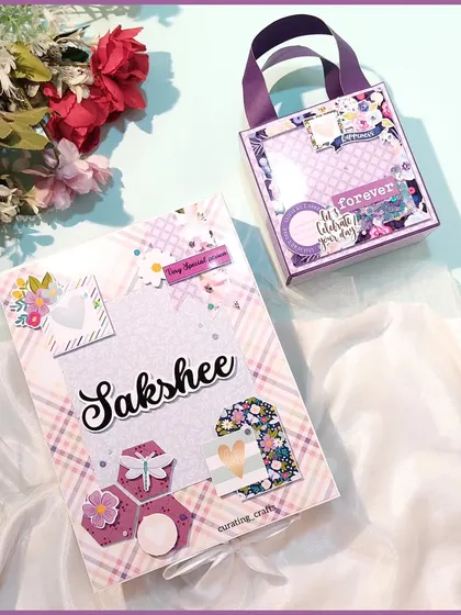 A gift set including an A5 scrapbook and a mini bag album, perfect for a special friend.