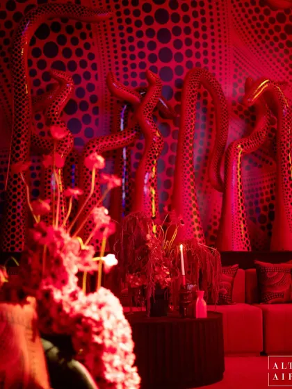 An ode to Yayoi Kusama, this immersive red room was filled with repetitive patterns and sculptural forms. The design was meant to be an engaging space that guests could walk through and experience.