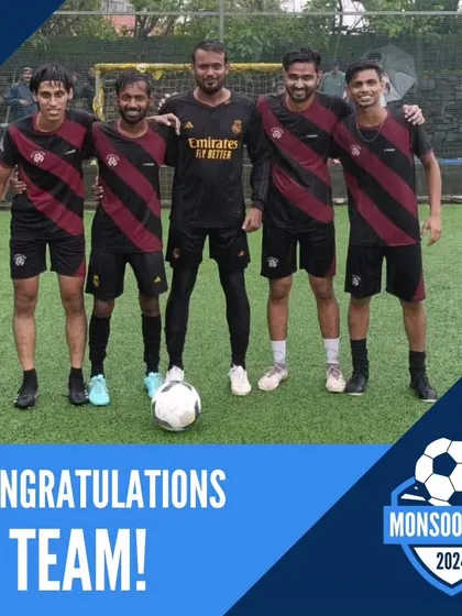 Our players standing proud on the pitch after securing their runner-up position.