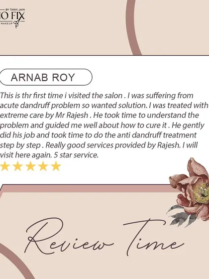 I also offer targeted solutions for specific hair concerns. This client was happy with the anti-dandruff treatment, where my staff took the time to understand the problem and provide a guided solution.