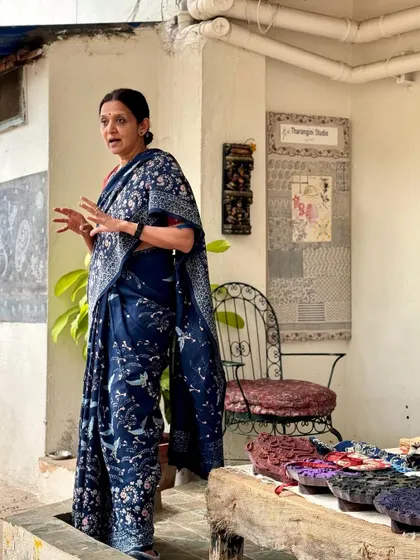 We welcome you to our garden studio for a hands-on workshop. Learn the ancient art of block printing, try your hand at natural dyeing, and design your own unique piece with vintage blocks from our archives.