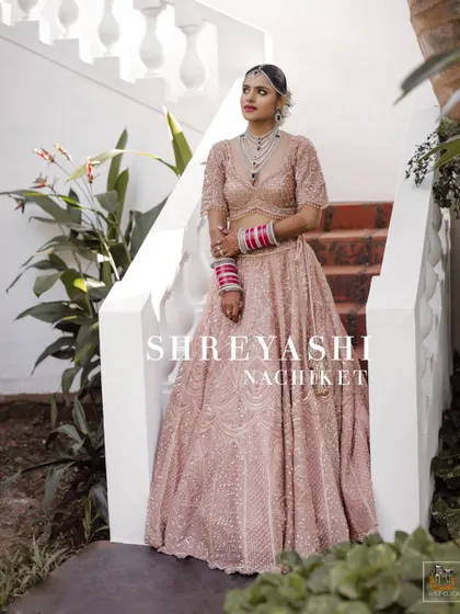 A stunning full-length bridal portrait at Prainha Resort, Goa.