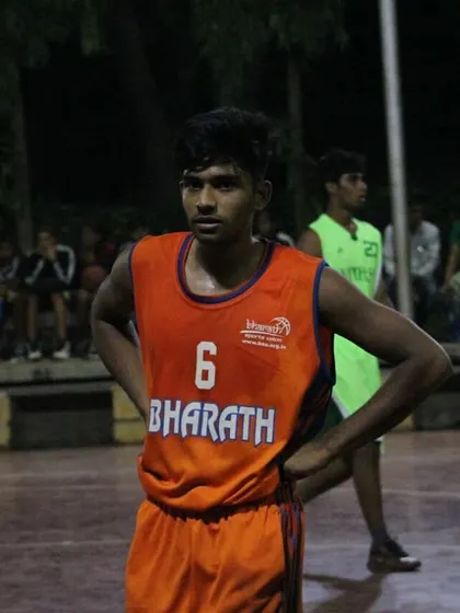 A candid shot during a game, staying focused.