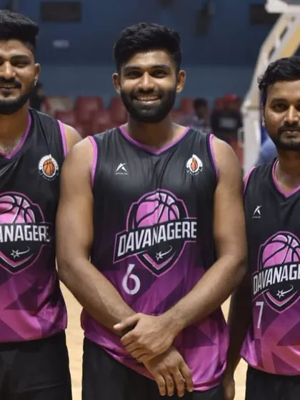 With my teammates from the Davangere team.