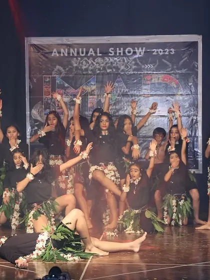 A dramatic final pose from the tribal act, showcasing storytelling and strong character work.