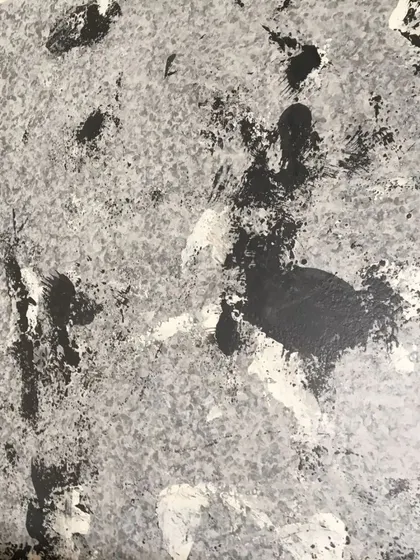 This close-up shows the different layers and paint application techniques used to create our Drizzle finish. It's a multi-step, hands-on process that results in a deeply textured surface.
