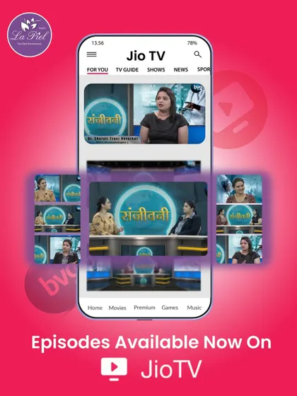 Our educational episodes on BVG TV's Sanjeevani Program are now available for streaming on JioTV. You can watch detailed discussions on key topics like pigmentation, healthy hair, glowing skin, psoriasis, and acne anytime.