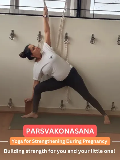 Parsvakonasana (Side Angle Pose) is another excellent standing pose for building strength in the legs and core during pregnancy. With modifications, it provides stability and stamina for you and your little one.