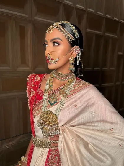 The complete look of a Rajasthani bride. My course will teach you how to put together a full look, from makeup to styling.
