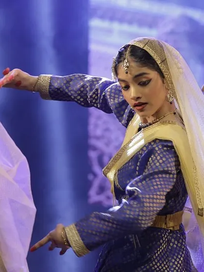 The expressive hand gestures and postures of our students during the 'Taraana' at Varshik Utsav 2024.