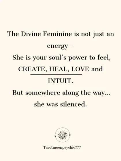 The Divine Feminine is not just an energy. She is your soul's power to feel, create, heal, love, and intuit. This post explores how that power may have been silenced along the way.