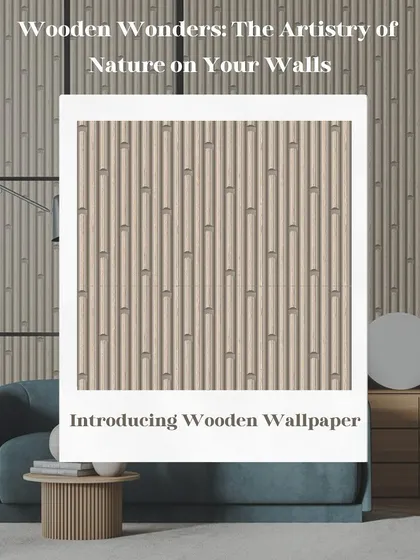 Achieve the warm, natural aesthetic of wood with our realistic wooden-look wallpapers. This design, featuring a vertical bamboo pattern, adds organic texture and a sense of tranquility to this modern living area.