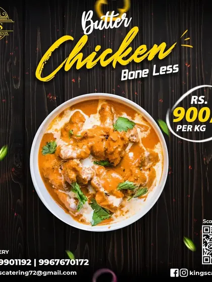 Our Boneless Butter Chicken is the ultimate comfort food. Tender chicken pieces are simmered in a creamy, buttery tomato gravy that is simply irresistible.
