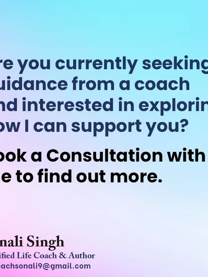 Are you looking for a coach to support you on your journey? Book a consultation with me to find out more about my process and how I can help you achieve your goals.