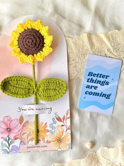 A little something extra. This card says "Better things are coming," a small token we like to include to spread some positivity.