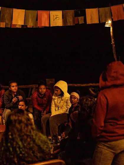 Evenings are for community. We gather around the fire to share stories, reflect on the day, and connect on a deeper level.