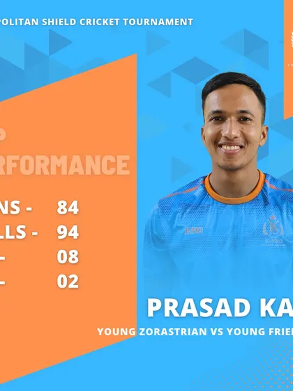 Prasad Kale shines with a brilliant 84 in the Cosmopolitan Shield Cricket Tournament, leading his team from the front.