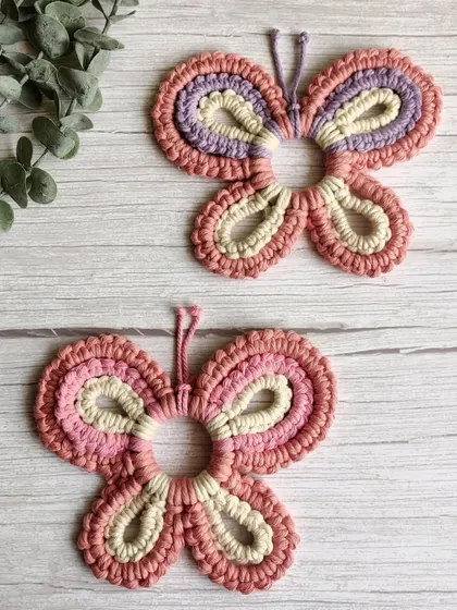 The two butterfly designs, one with lavender and one with pink, look so lovely together.