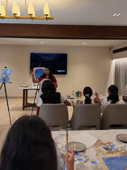 The setup for a kids' tote bag painting party at The Bowring Institute. We transformed the space into a mini art studio filled with laughter and color.