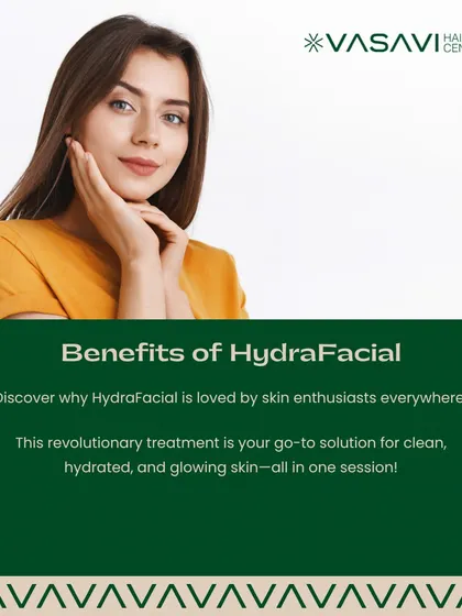 This image introduces the benefits of a HydraFacial. It is a go-to solution for achieving clean, hydrated, and glowing skin all in one session.