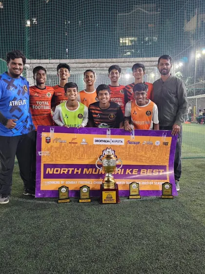 Our U17 champions celebrating their victory in the Bombay Football Championship.